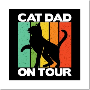 Best Cat Dad on Tour Ever Retro Vintage Daddy Gift Cats Posters and Art